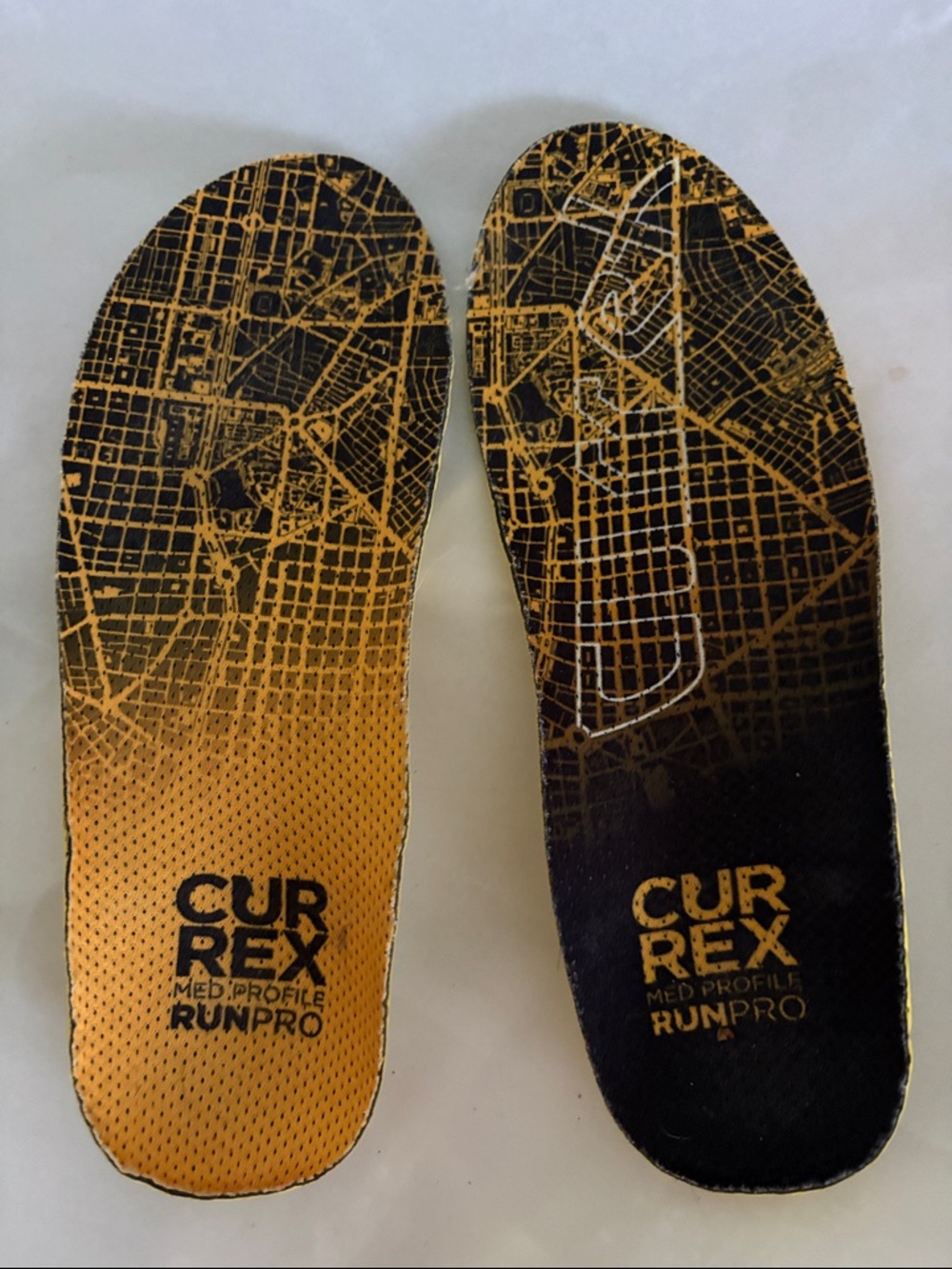 CURREX RunPro Comfort & Support Insole Black/Yellow medium profile size small